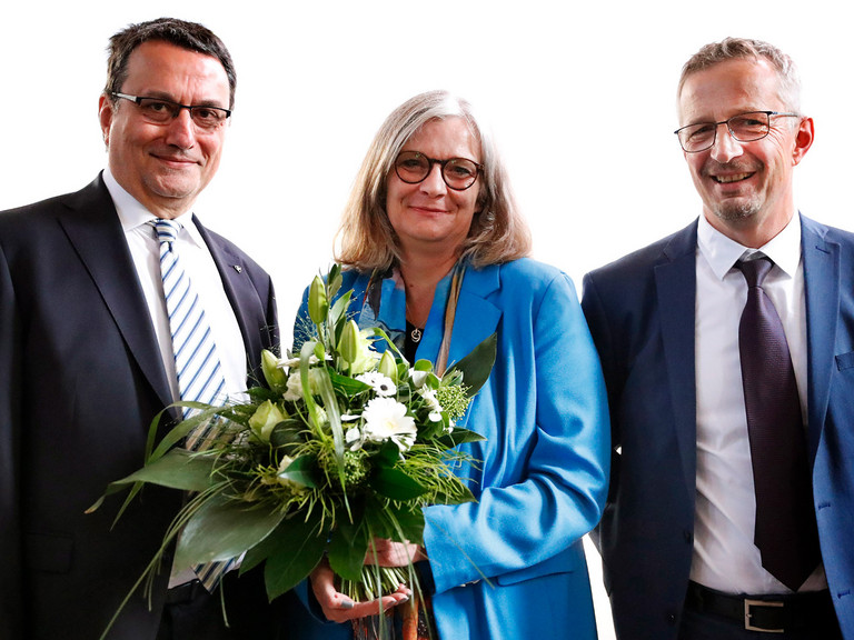 Lutz Reichardt (l.) mit der neuen Doppelspitze Alexandra Roth und Frank Lehmann haben als Doppelspitze, Foto: Michael Bauroth